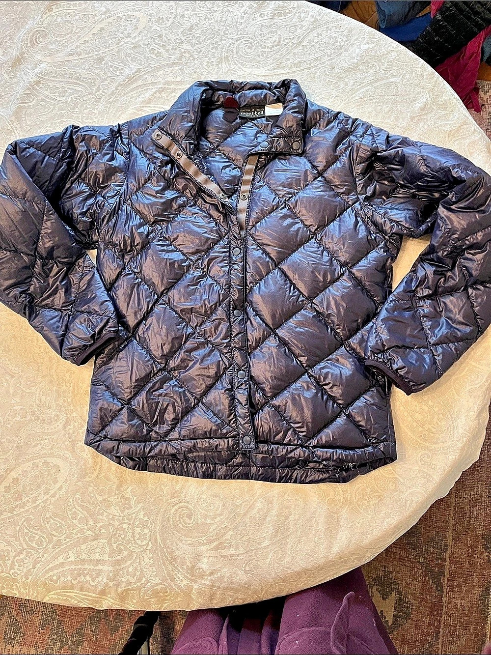 mont-bell Down Puffer Jacket in Navy Women Size Small in EUC